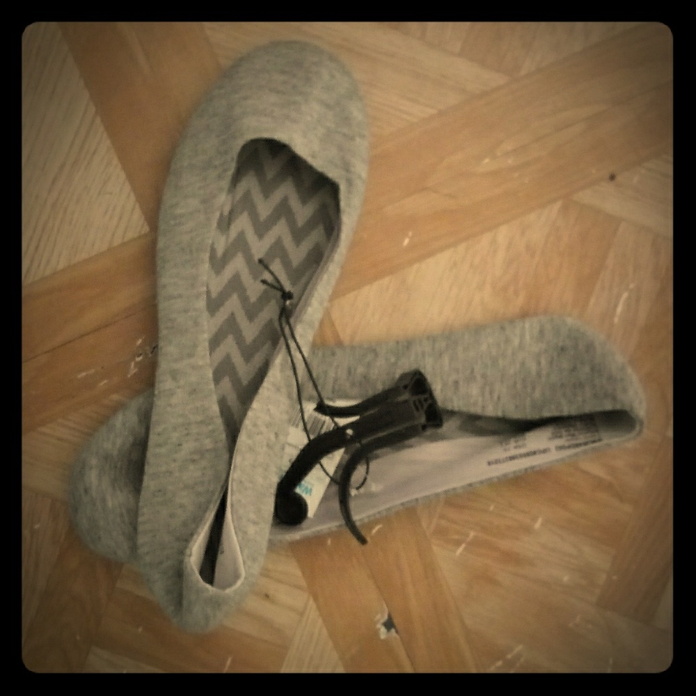 Grey slip on shoes